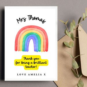 Carte personnalisée de remerciement du meilleur enseignant, sortant de l'école, carte du meilleur enseignant, fin de l'école, sortant de l'école maternelle, mentor brillant, carte d'enseignant