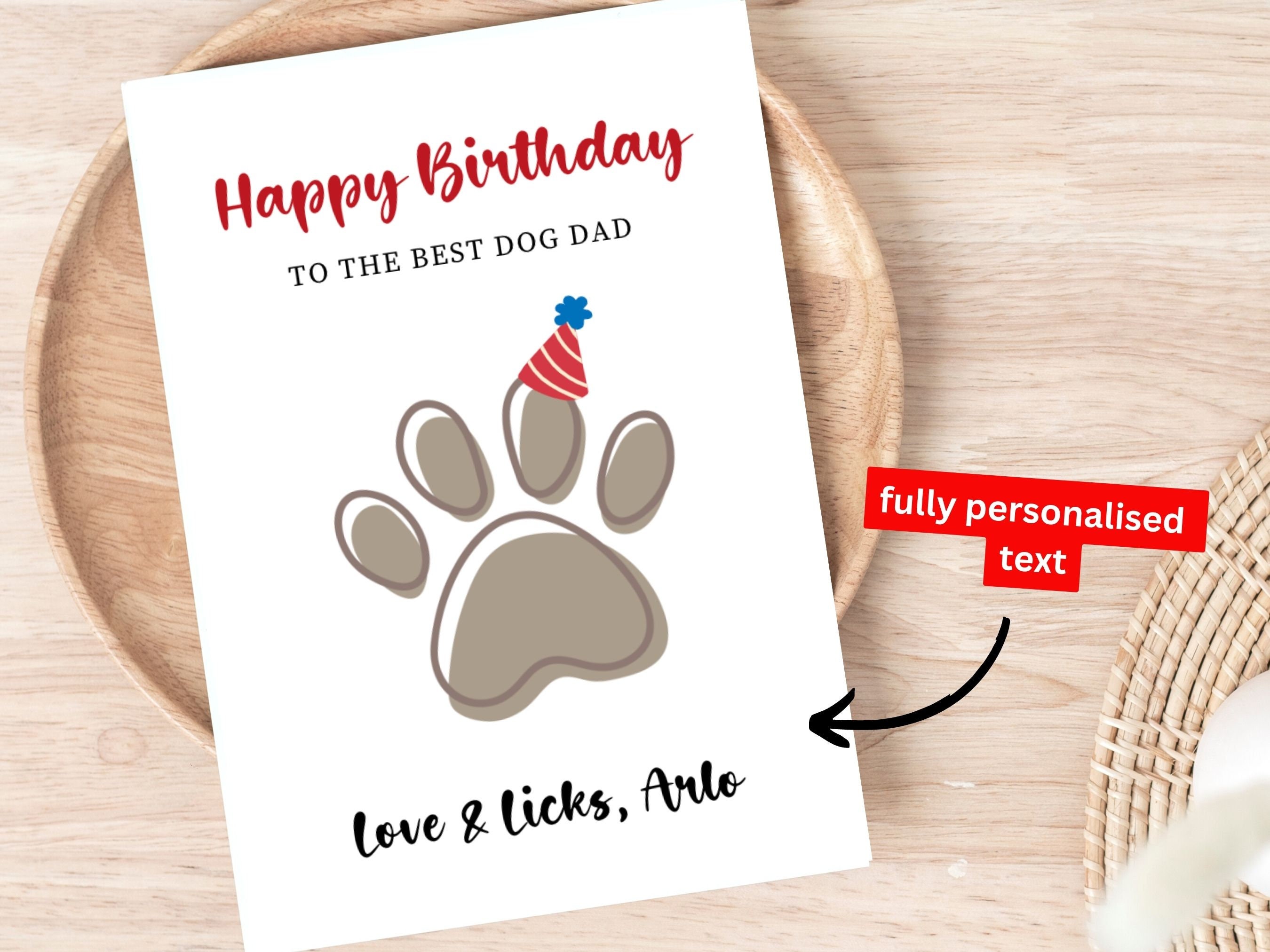 Pawsome Birthday Card From the Dog, Birthday Card for Dog Dad, Birthday ...