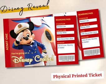 Disney Cruise Personalize Reveal Ticket, Disney Wish Disney Treasure Disney Dream Cruise Line Überraschung enthüllen, Micky Maus Sailor Minnie