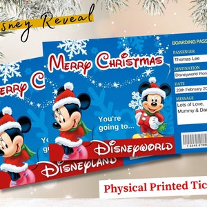 My First Christmas Disneyworld Disneyland Ticket Theme Park Surprise Reveal Ticket, Paris Florida Tokyo, Weihnachtsgeschenk Disney Bordkarte