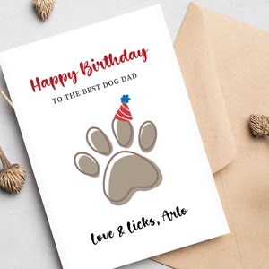 Tarjeta de cumpleaños impresionante del perro, tarjeta de cumpleaños para papá perro, tarjeta de cumpleaños para mamá perro, tarjeta de mascota, del perro, mejor perro papá, mejor perro mamá