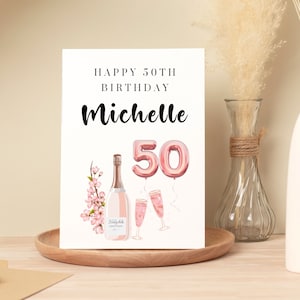 Carte personnalisée jalon 50e anniversaire, carte joyeux cinquantième anniversaire, carte 50e anniversaire maman, cadeau 50e anniversaire soeur, ami, femme