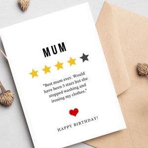 Lustige Mama Geburtstagskarte für sie, Bewertung Mama, Humor Zitat, bei Bedarf personalisiert, für Mama an ihrem Geburtstag, freche Mutterkarte, Supermum