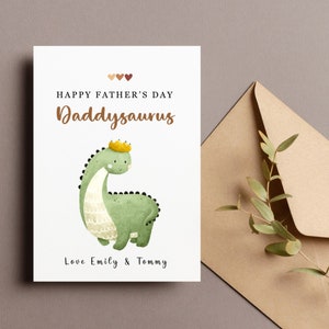 Dinosaurier-Vatertagskarte, Daddysaurus-Vatertagskarte, personalisierte Papa-Karte, niedliche Vatertagskarte, Dino-Karte, von Kindern 2025