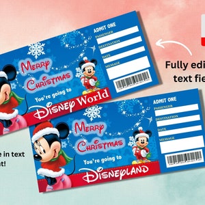 CUSTOM Christmas Disneyland Ticket für Britney x 2 Tickets