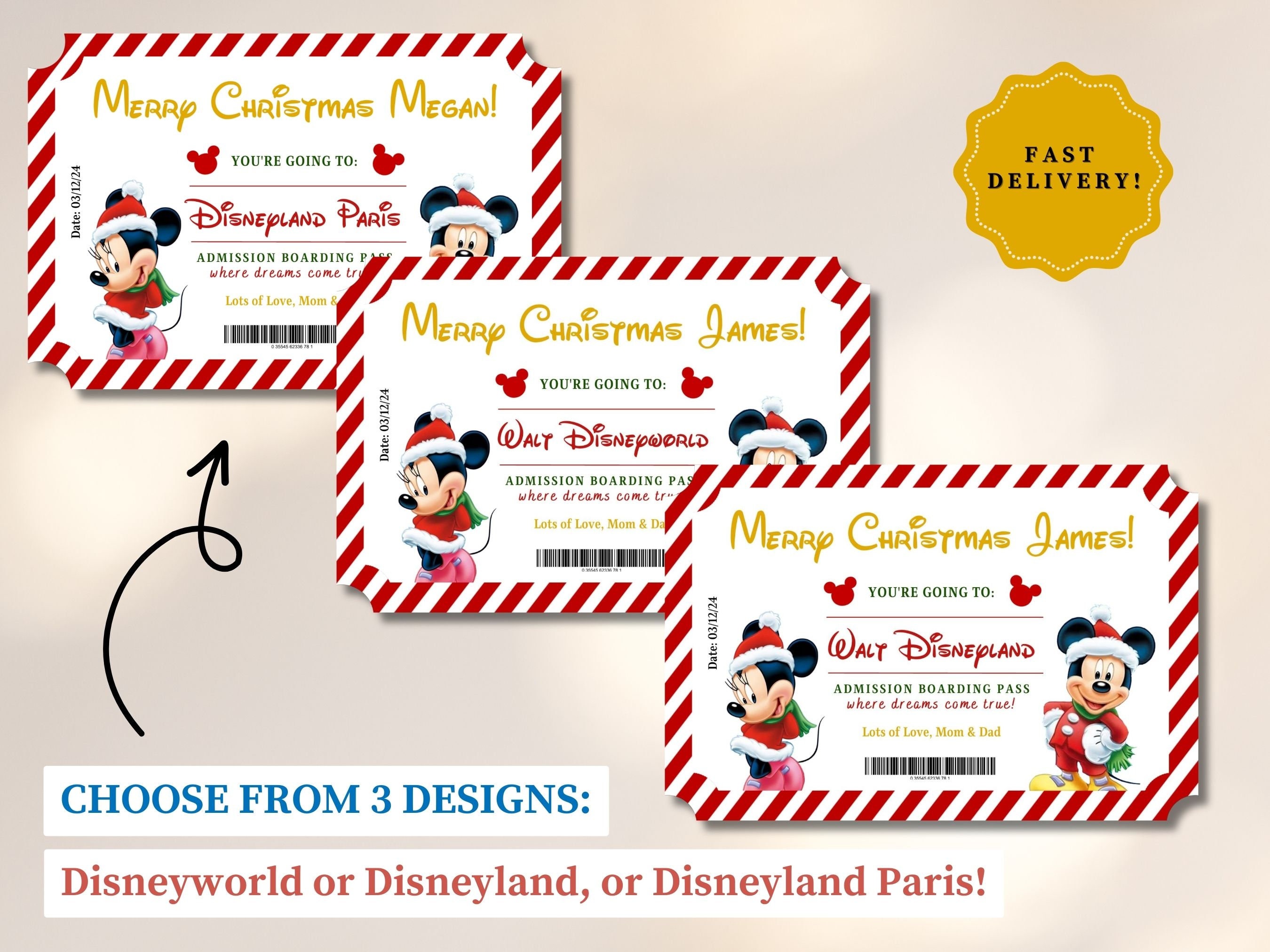 3430.昔の海外ディズニーワールド サンタピンリスト クリスマス