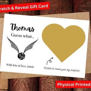 harry potter Quidditch Snitch sur le thème Scratch Reveal Annonce Surprise Card. Cadeau pour Lui Elle Harry Potter Universal studios Reveal