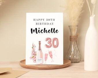 Carte d'étape personnalisée du 30e anniversaire, carte d'anniversaire joyeux trentième, carte d'anniversaire de maman 30e, soeur de cadeau d'anniversaire 30e, ami, épouse