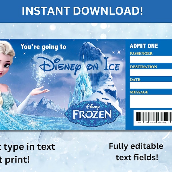 Frozen Ticket Etsy