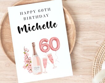 Personalised 60th Birthday Milestone Card, Happy Sixtieth Birthday Card, Mummy 60th Birthday Card, 60th Birthday Gift Sister, Friend, Wife