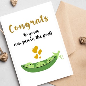 Herzlichen Glückwunsch, neue Erbse in der Schote Karte, Baby Karte, Baby Shower Karte, Karte für neue Mama, Karte für neues Baby, Neuankömmling Karte, Schwangerschaft Karte, A6