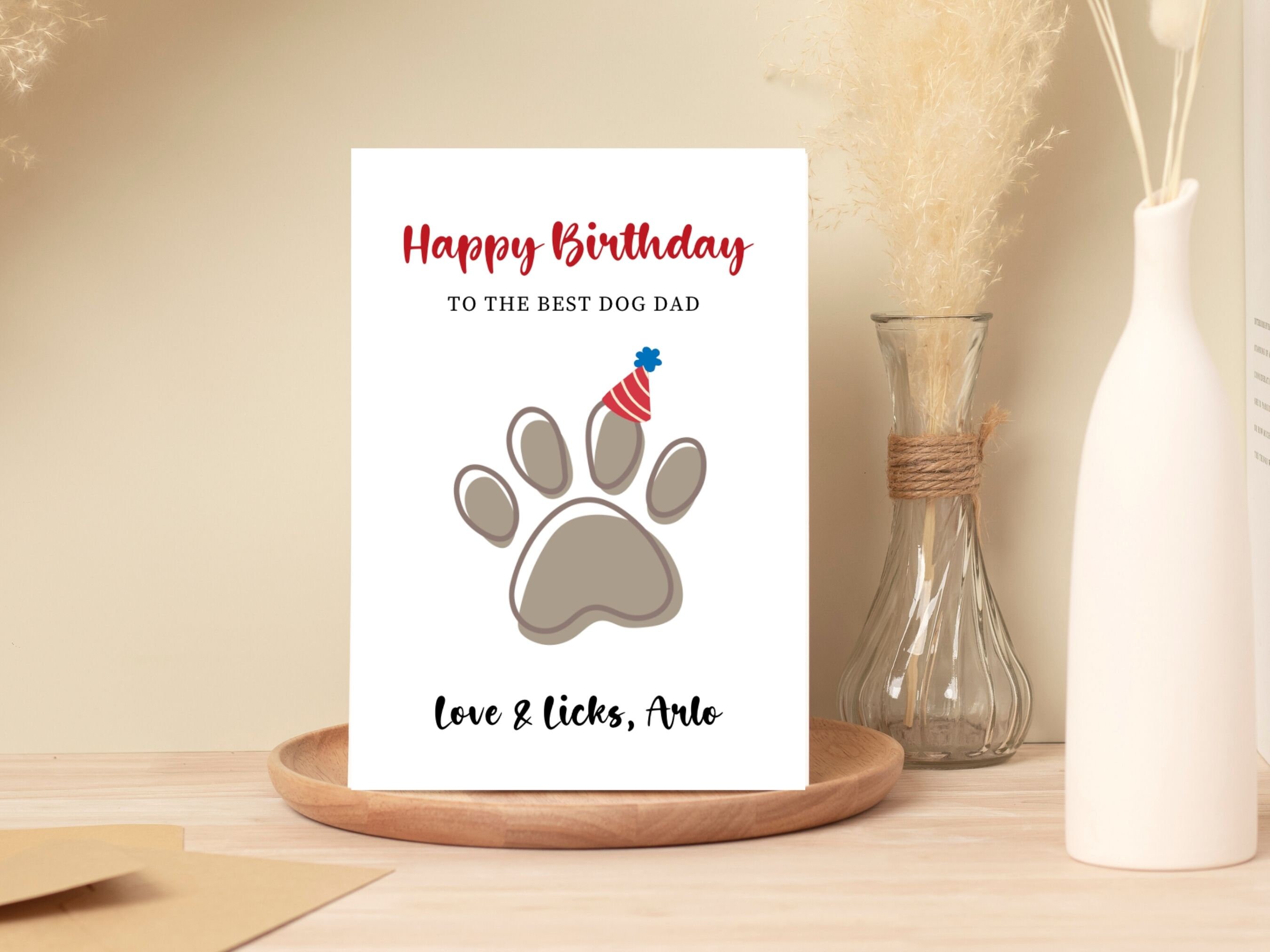 Pawsome Birthday Card From the Dog, Birthday Card for Dog Dad, Birthday ...