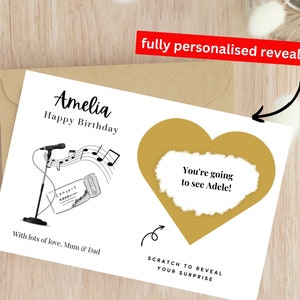 CONCIERTO personalizado revela tarjeta de cumpleaños, gran sorpresa, regalo de música, regalo sorpresa, tarjeta de cumpleaños, cumpleaños personalizado para él ella