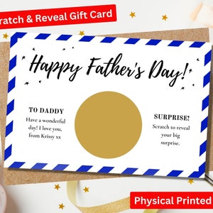 Fête des Pères Révéler Pass Personnalisé Révéler Bon Révéler Carte À Gratter Surprise, Cadeau Pour Lui, Papa & Moi Carte-cadeau