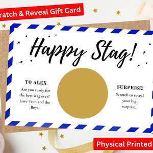 Feliz veado fazer personalizado handprinted veado proposta surpresa revelar cartão, padrinhos melhor homem veado viagem anúncio de festa de férias