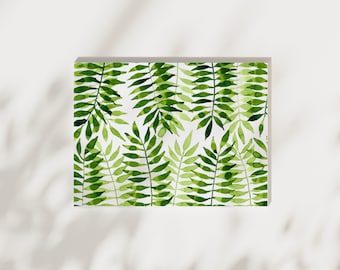 Watercolor Print, Botanical Watercolor Art, Watercolor Leaf Painting, Watercolor Wall Art, Green Leaves Painting