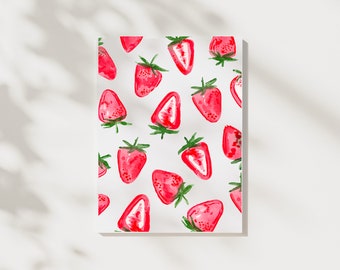 Watercolor Strawberry Painting, Strawberry Print, Watercolor Strawberries, Fruit Art, Watercolor Fruit, Watercolor Art, Fruit Print, Strawbs