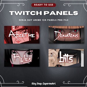 Twitch Panel / Anime / Dark / Glitch / Twitch Profile Panels / 