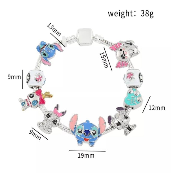 Disney Lilo& Stitch Charm Bracelet With 9 Charms Set - Etsy