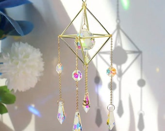Crystal Suncatcher Prism Rainbow Maker Spiritual Window Wall Home Decor Handmade Gift