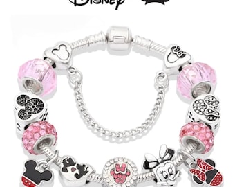 Disney Micky & Minnie Maus Bettelarmband mit Charms Set
