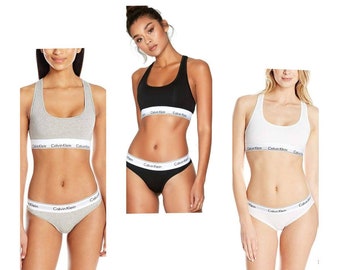 Calvin Klein Modern Cotton Bralette and Thong Underwear Set