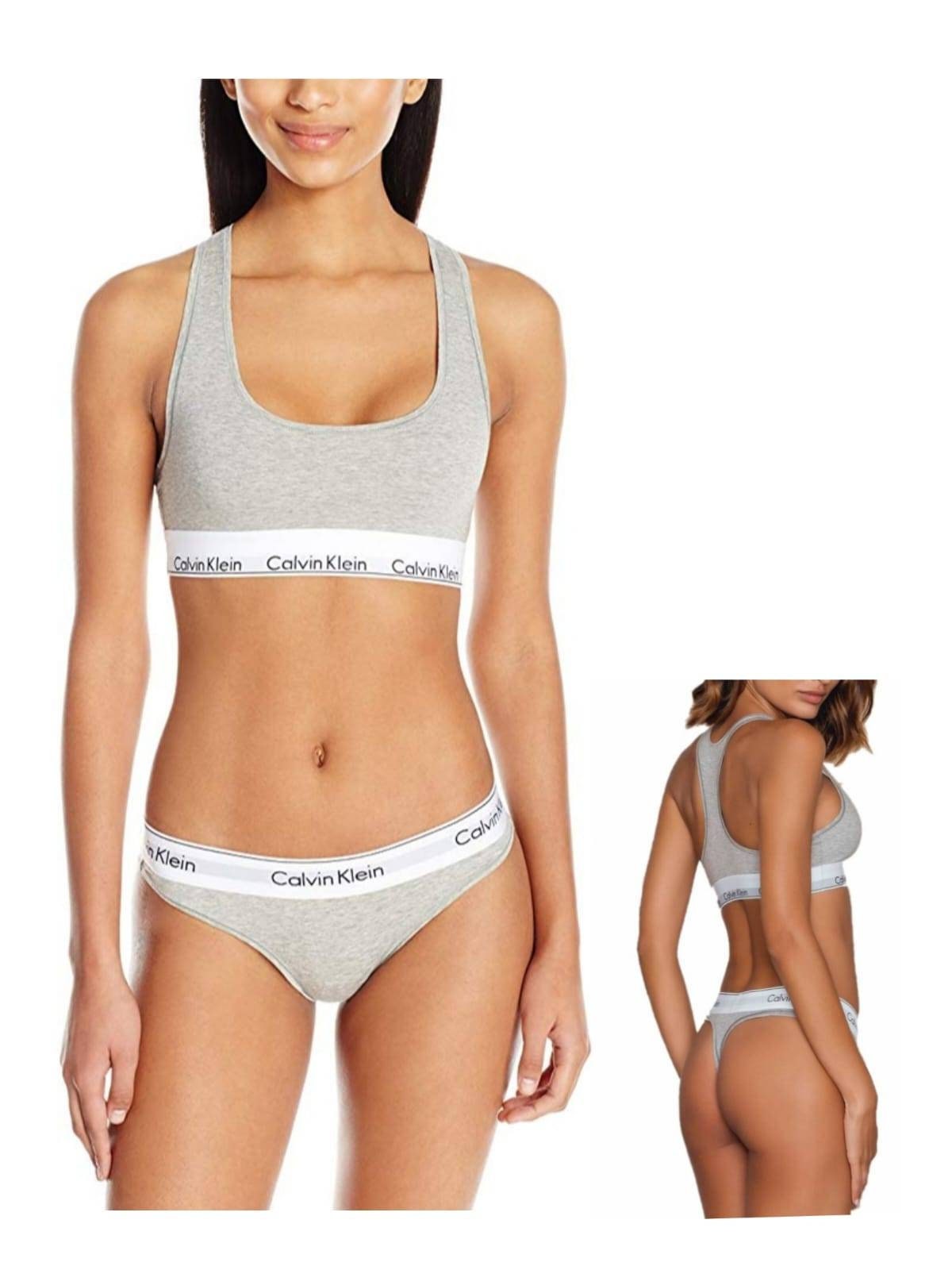 Calvin Klein Modern Cotton Bralette and Thong Underwear Set 