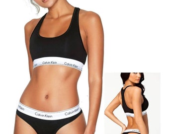 Calvin Klein Modern Cotton Bralette and Thong Underwear Set - Etsy Calvin Klein Modern Cotton Bralette and Thong Underwear Set - Etsy