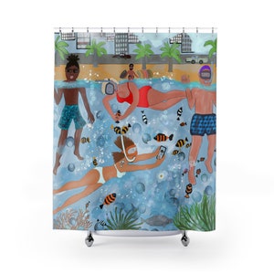 Shower Curtain For Bathroom, Shower Curtain For Summer, Shower Curtain Polyester, Bathroom Curtains, Unique Bathroom Decor