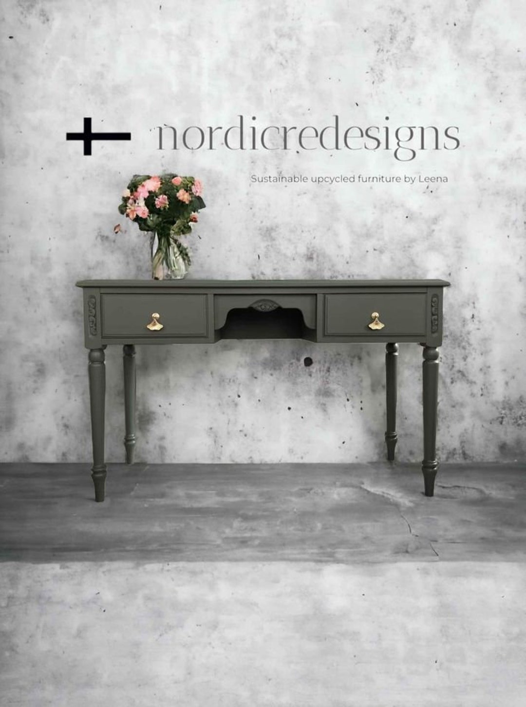 Upcycled Solid Wood Vintage Jaycee Dressing Table / Sideboard Etsy UK