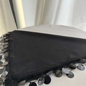 Black Pearls Gelinmendili /Halaymendil/dance cloth/Dabke dance cloth/Kina mendili Luxury Sequin Halay Handkerchie Dabke dance cloth Wedding Wedding