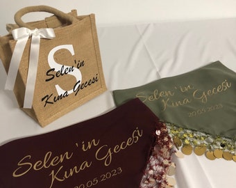 Jute Tasche zum  verschenken personalisiert Brautjungfer Sackleinen Tragetasche, Trauzeugin ,Gastgeschenke