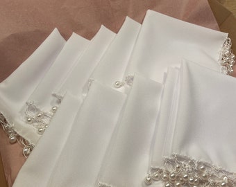 Wedding shawls for friends and guests. Pearl wedding shawls/dance shawls/wedding shawls/wedding handkerchiefs. Luxury Sequin Wedding Shawls and Wraps.