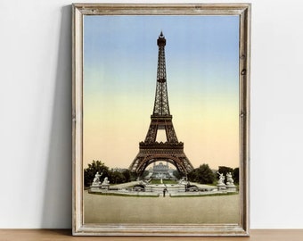 Eiffel Tower Painting, French Digital Art, Instant Download, Home Decor.
