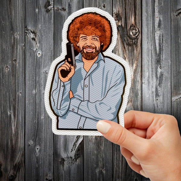 Bob ross sticker | funny sticker | gun sticker | aft | edc | ar15 | glock | chopwerx | die cut sticker | tactical | paint | shooting target