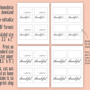 Thanksgiving Place Cards Printable Thankful for You Activity and Note ...