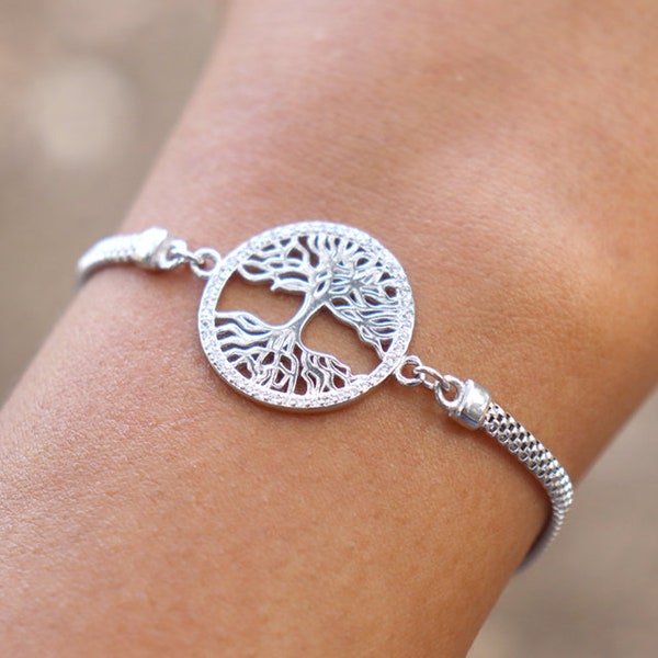 Pulsera de Plata de Ley 925 del Árbol de la Vida