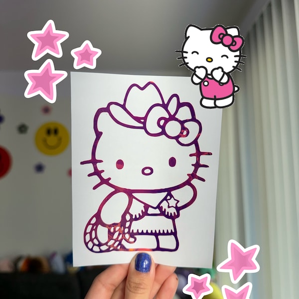 Hello Kitty Cowgirl Decal | Hello Kitty | Cute Car Decal | Cute Car Sticker | Girly Vinyl Decal | Cute Car Vinyl Decal | Sanrio | Kawaii