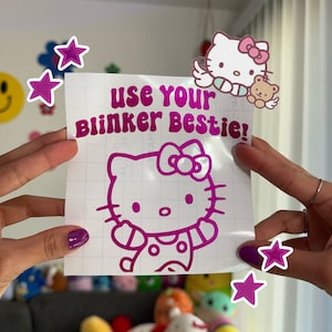 Use Your Blinker Bestie Kitty Decal | Cute Vinyl Decal | Cute Car Sticker | Car Bumper Stickers | Kawaii Car Stickers | Kawaii Car Decals