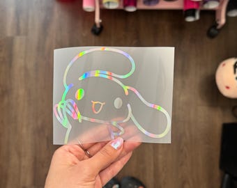 Cinna Waving Peeker Vinyl Decal | Cute Car Sticker | Cute Bumper Sticker | Cute Car Accessories | Cute Vinyl Car Decals |