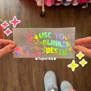 Use Your Blinker Bestie Bunny Driving Decal | Cute Car Stickers | Cute Car Decal | Kawaii Car Decals | Car Stickers | Cute Bumper Stickers