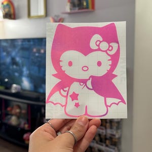 Cute Kitty Vampire Decal | Cute Halloween Decal | Cute Car Decal | Cute Car Sticker | Halloween Kitty Decal | Cute Car Vinyl Decal | Kawaii