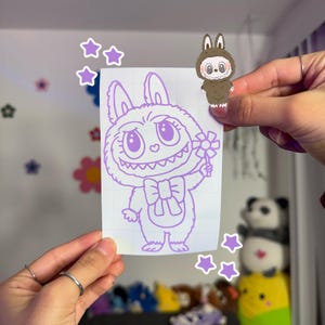Monster Cutie Aufkleber | La bubu Aufkleber | Niedliches Auto-Aufkleber | Süßer Autoaufkleber | Girly Kawaii Aufkleber | Niedliche Autoaufkleber | Süßer Auto Dekor