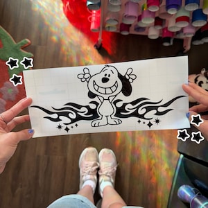 Cute Pup Tramp Stamp Decal | Puppy Tramp Stamp | Cute Car Decal | Cute Car Sticker | Opal Vinyl Decal | Cute Car Vinyl Decal | Kawaii Car
