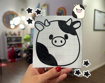 Cow Cutie Squishy Decal | Cute Cow Squishy Car Decal | Cute Car Decal | Cute Car Sticker | Kitty Decal | Cute Car Vinyl Decal | Kawaii Cow