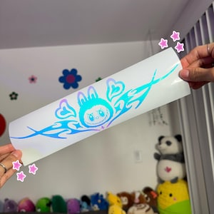 La bu bu Cutie Monster Tramp Stempel Aufkleber | Labubu Kawaii Aufkleber | Niedliches Auto-Aufkleber | Kawaii Aufkleber | Niedliche Autoaufkleber | Kawaii Landstreicher Stempel