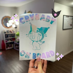 Crybaby On Board Decal | Cute Funny Car Sticker | Cute Car Decal | Cute Car Sticker | Cute Decal | Cute Car Vinyl Decal | Kawaii