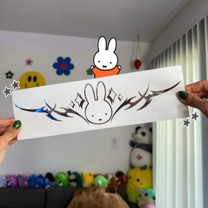 Cute Bunny Tramp Stamp Decal | Cute Car Sticker | Cute Bumper Sticker | Window Sticker | Cute Car Accessories | Kawaii Bunny Car Decals