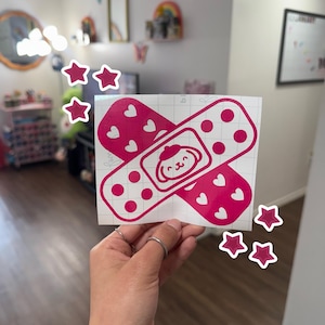 Puppy Bandage Girly Decal | Cute Car Sticker | Cute Bumper Sticker | Window Sticker | Cute Car Accessories | Cute Vinyl Car Decals | Kawaii