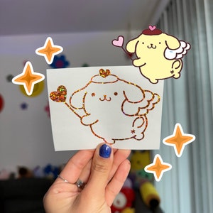 Pompom Fairy Cutie Vinyl Aufkleber | Süßer Autoaufkleber | Niedliche Autoaufkleber | Niedliches Autozubehör | Niedliche Vinyl-Auto-Aufkleber | Kawaii Abziehbilder